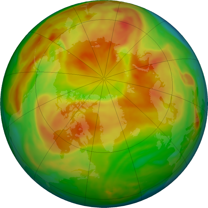 Arctic ozone map for 22 April 2017